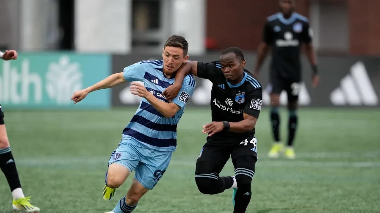 Player battling for possession during match Player battling for possession during match