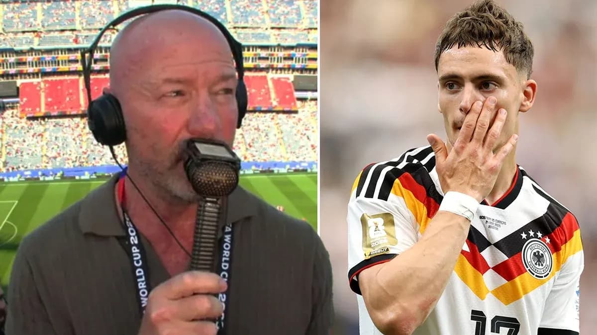 Commentator speaking during World Cup match broadcast Commentator speaking during World Cup match broadcast
