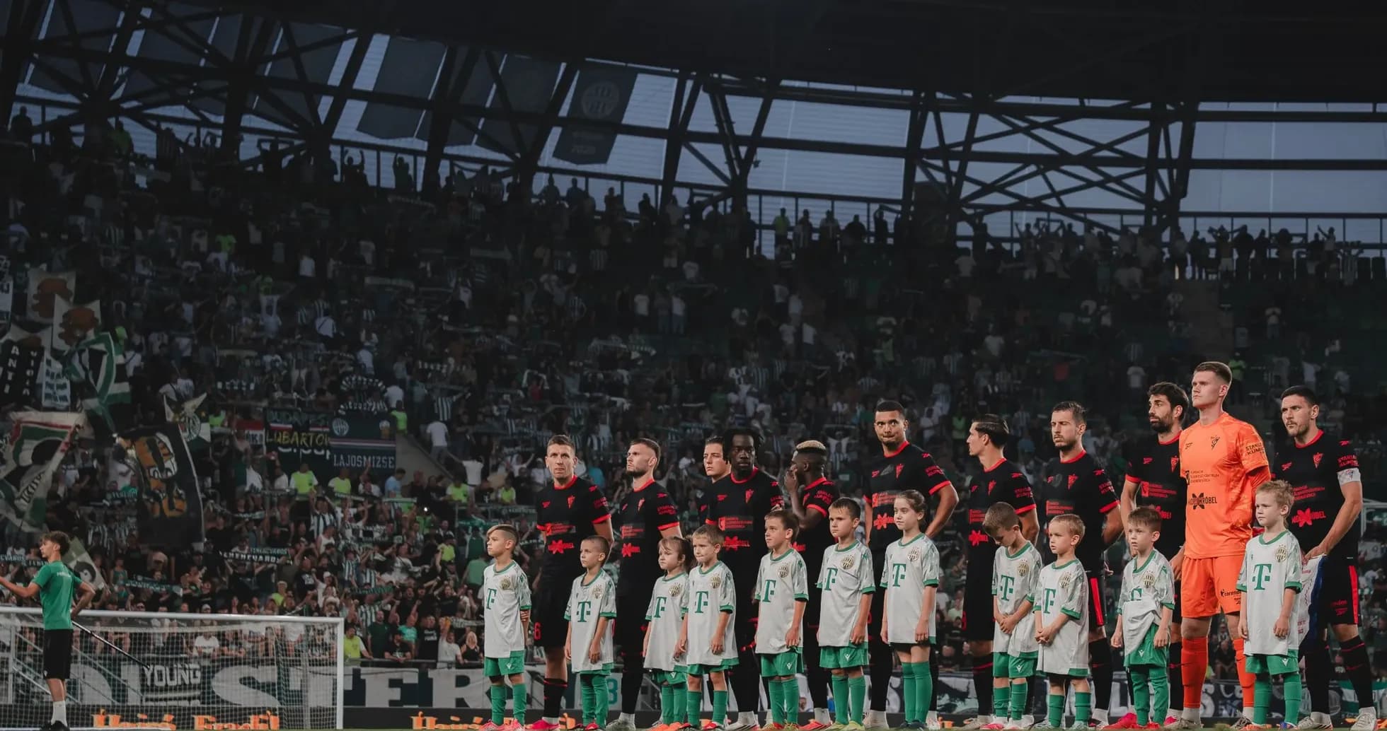 Gornik Zabrze players line up before match Gornik Zabrze players line up before match