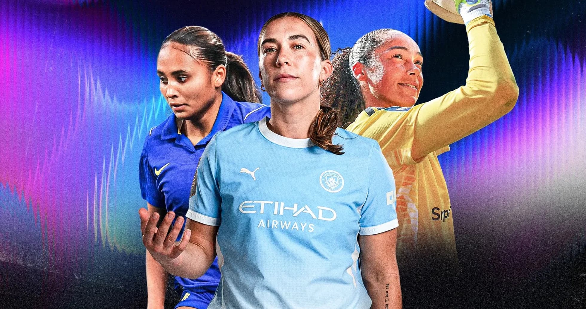 Three female soccer players in dynamic poses Three female soccer players in dynamic poses