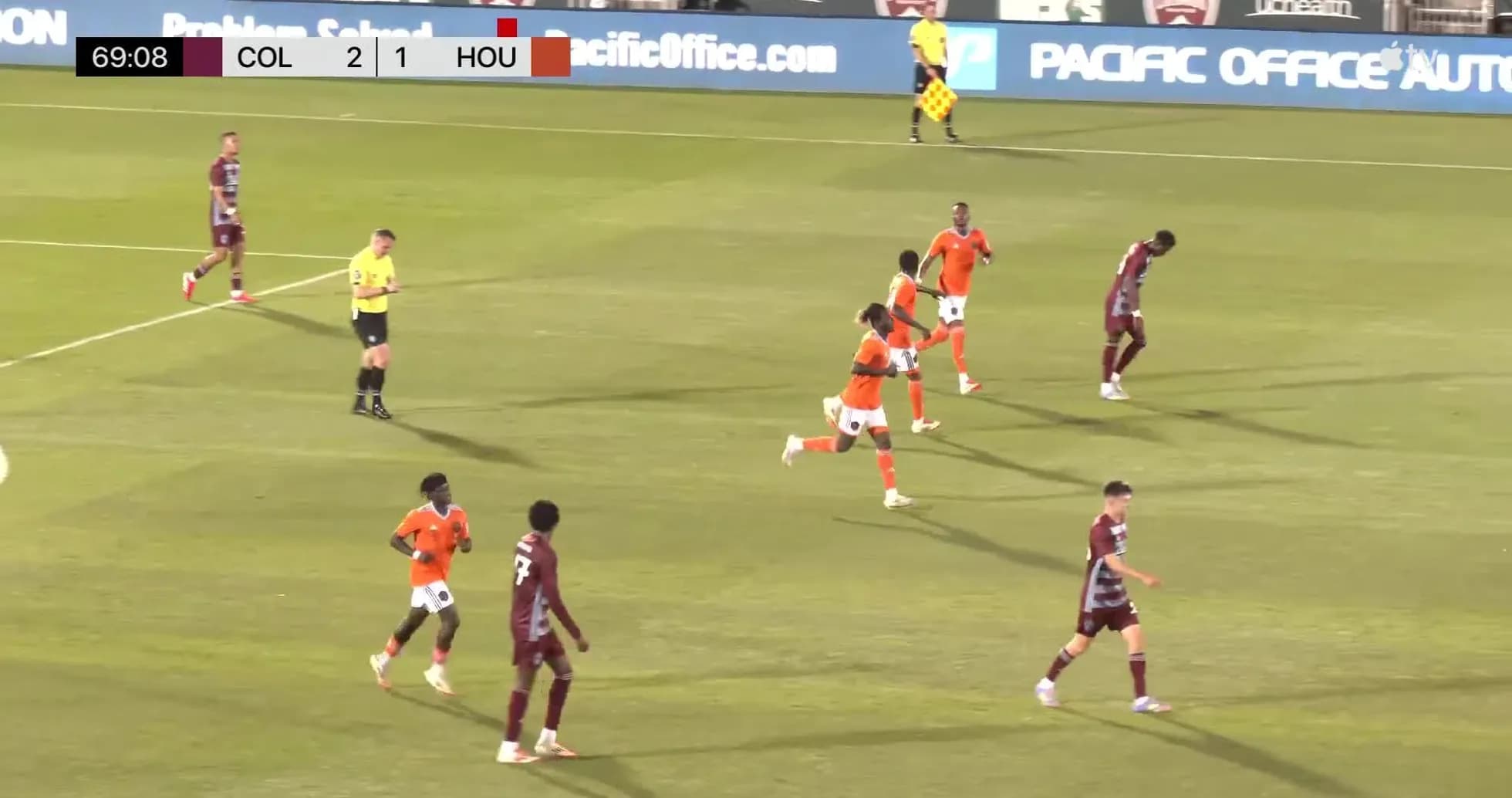 Houston Dynamo FC II players celebrating a goal Houston Dynamo FC II players celebrating a goal