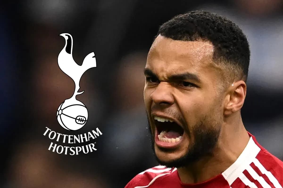Player celebrating with Tottenham Hotspur logo in background Player celebrating with Tottenham Hotspur logo in background