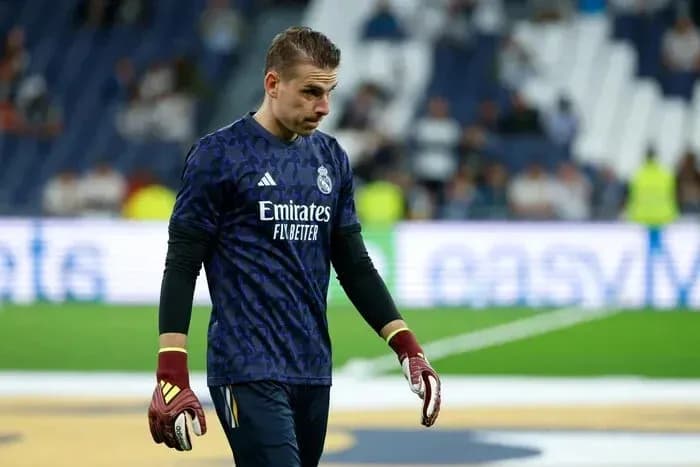 Goalkeeper in Real Madrid kit walking off the pitch Goalkeeper in Real Madrid kit walking off the pitch