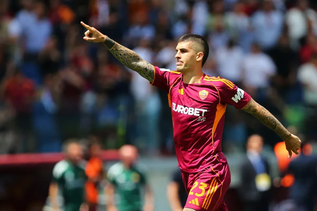 AS Roma player celebrating a goal AS Roma player celebrating a goal