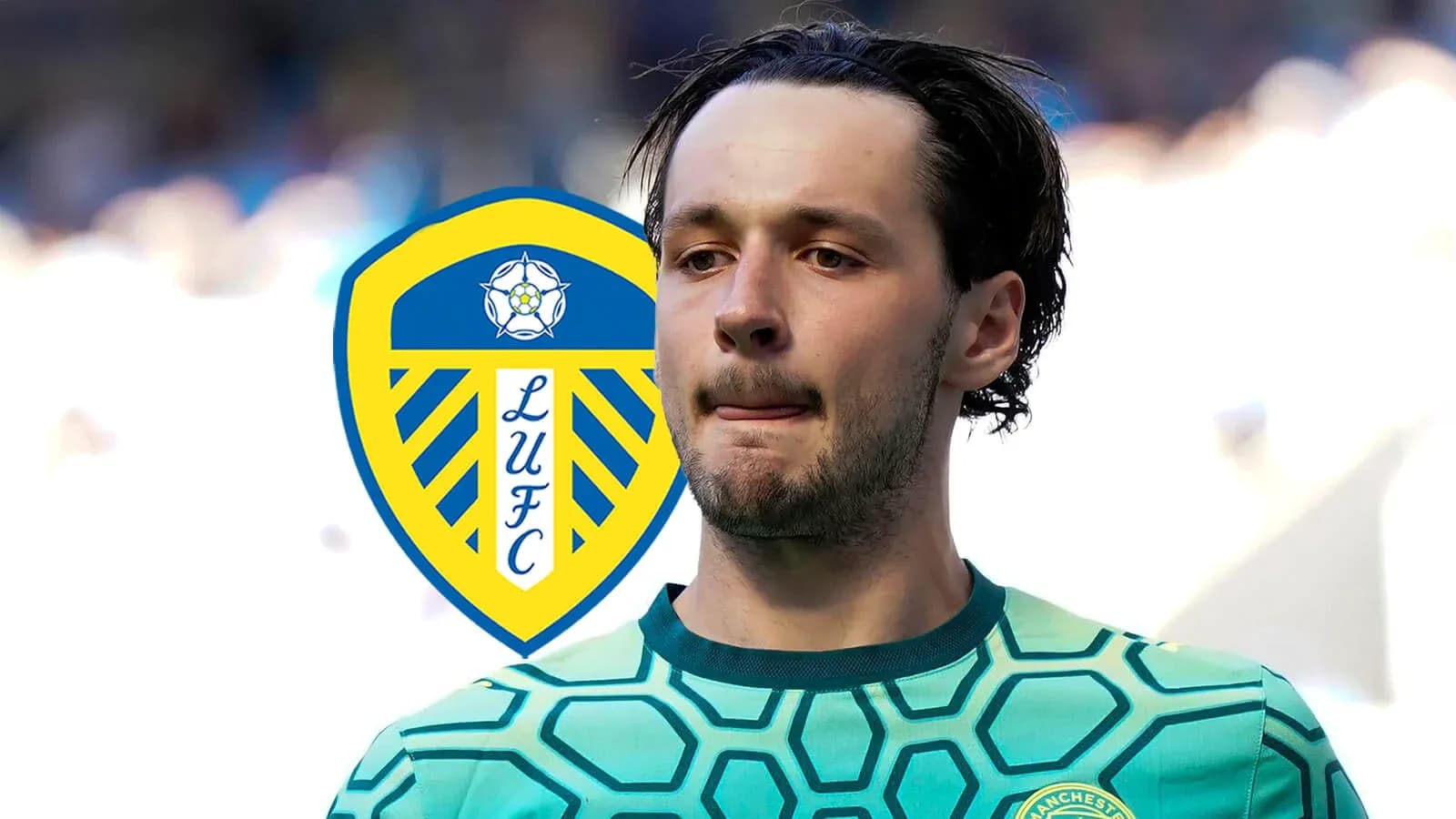 Goalkeeper wearing Leeds United kit on field Goalkeeper wearing Leeds United kit on field