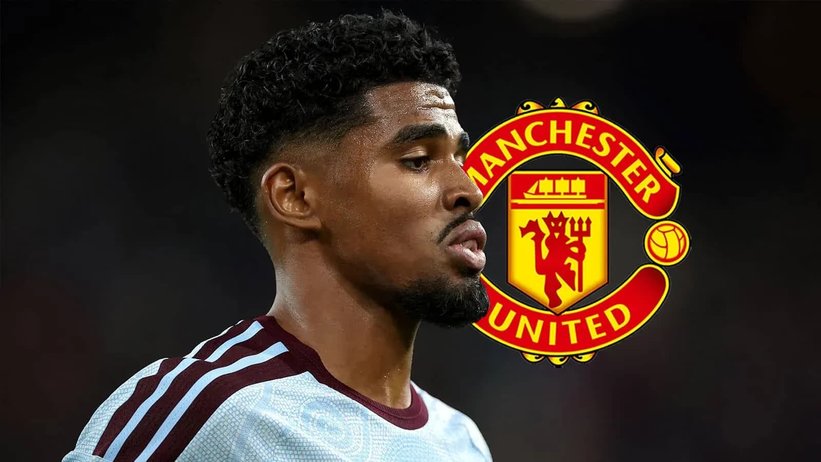 Player in Manchester United kit with club logo Player in Manchester United kit with club logo