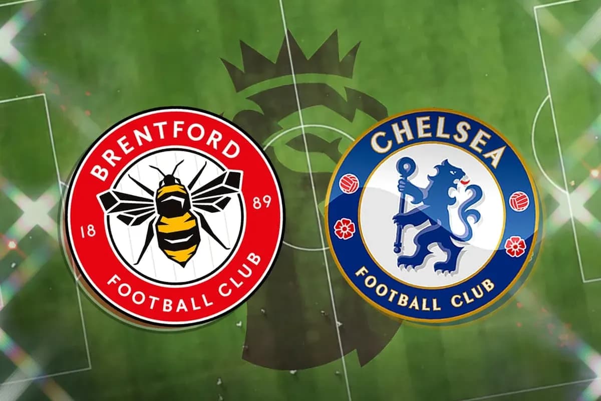 Logos of Brentford and Chelsea football clubs Logos of Brentford and Chelsea football clubs