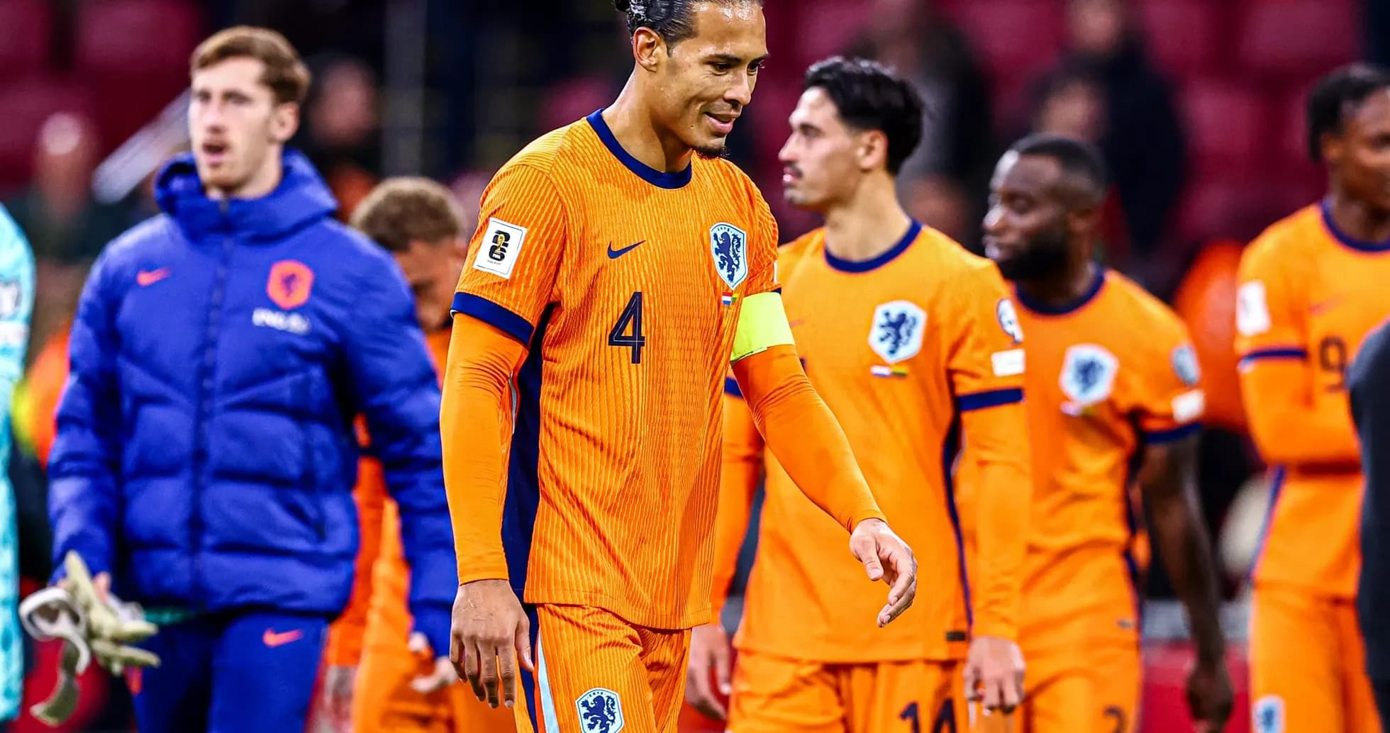 Netherlands players leaving the pitch after match Netherlands players leaving the pitch after match