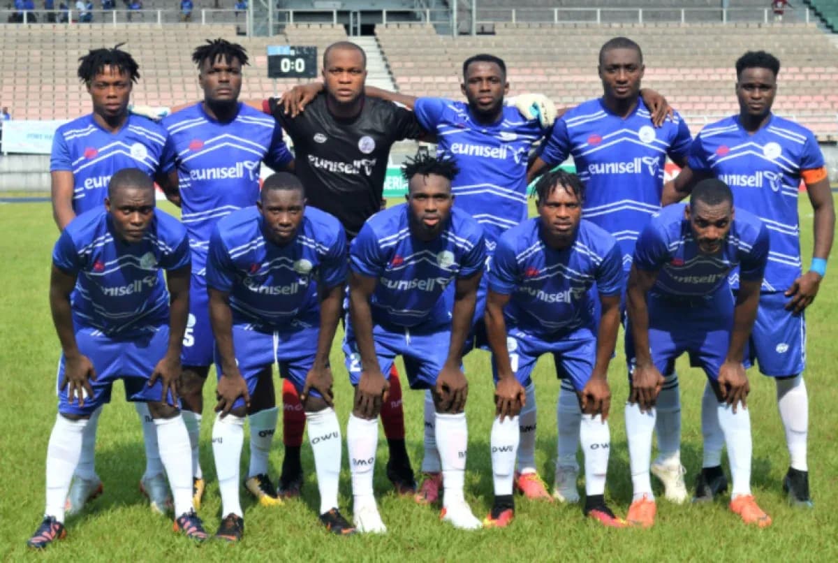 Rivers United team posing for match photo Rivers United team posing for match photo