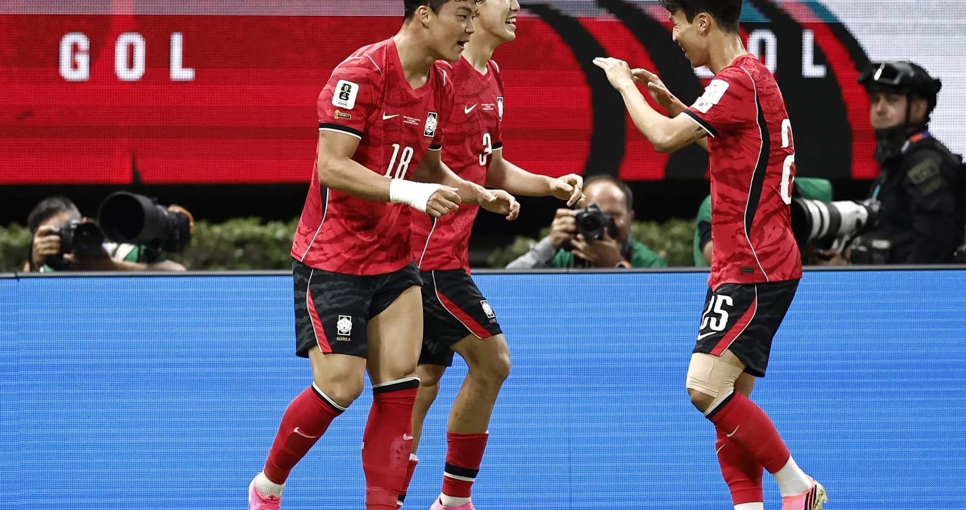 South Korea players celebrating a goal South Korea players celebrating a goal