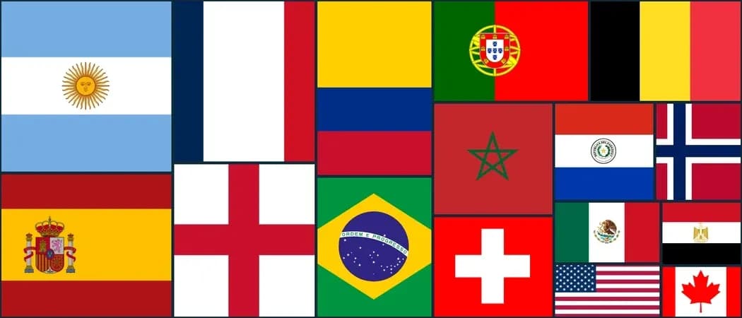 Grid of various national flags from around the world Grid of various national flags from around the world