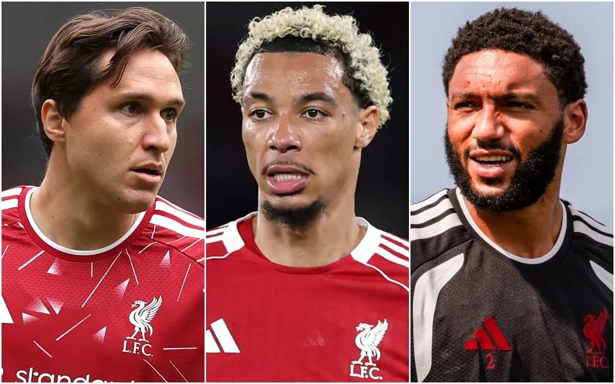 Three Liverpool FC players in training kits Three Liverpool FC players in training kits