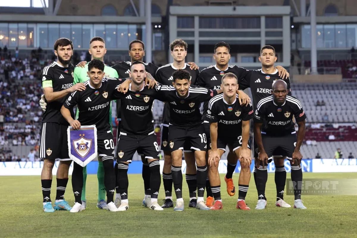 Qarabag team lineup before UEFA Europa League match Qarabag team lineup before UEFA Europa League match