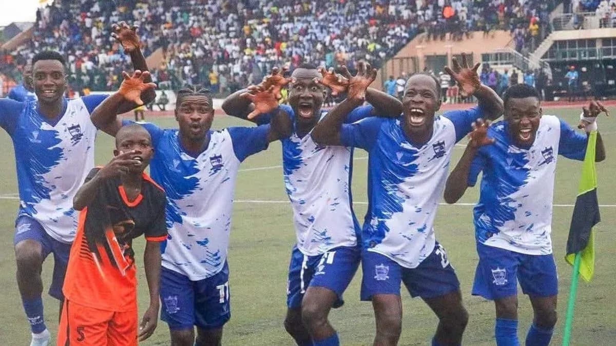 Players celebrating a goal for Enyimba Players celebrating a goal for Enyimba