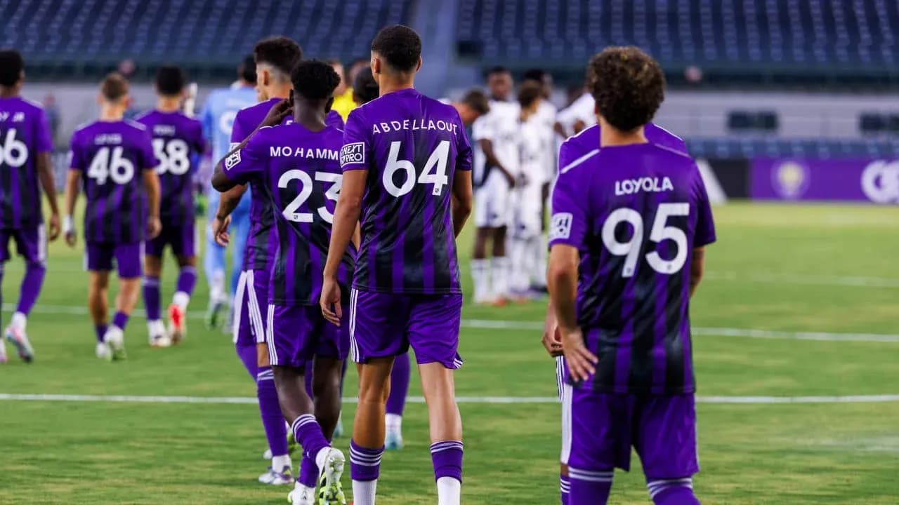 Orlando City II players walking on the field Orlando City II players walking on the field
