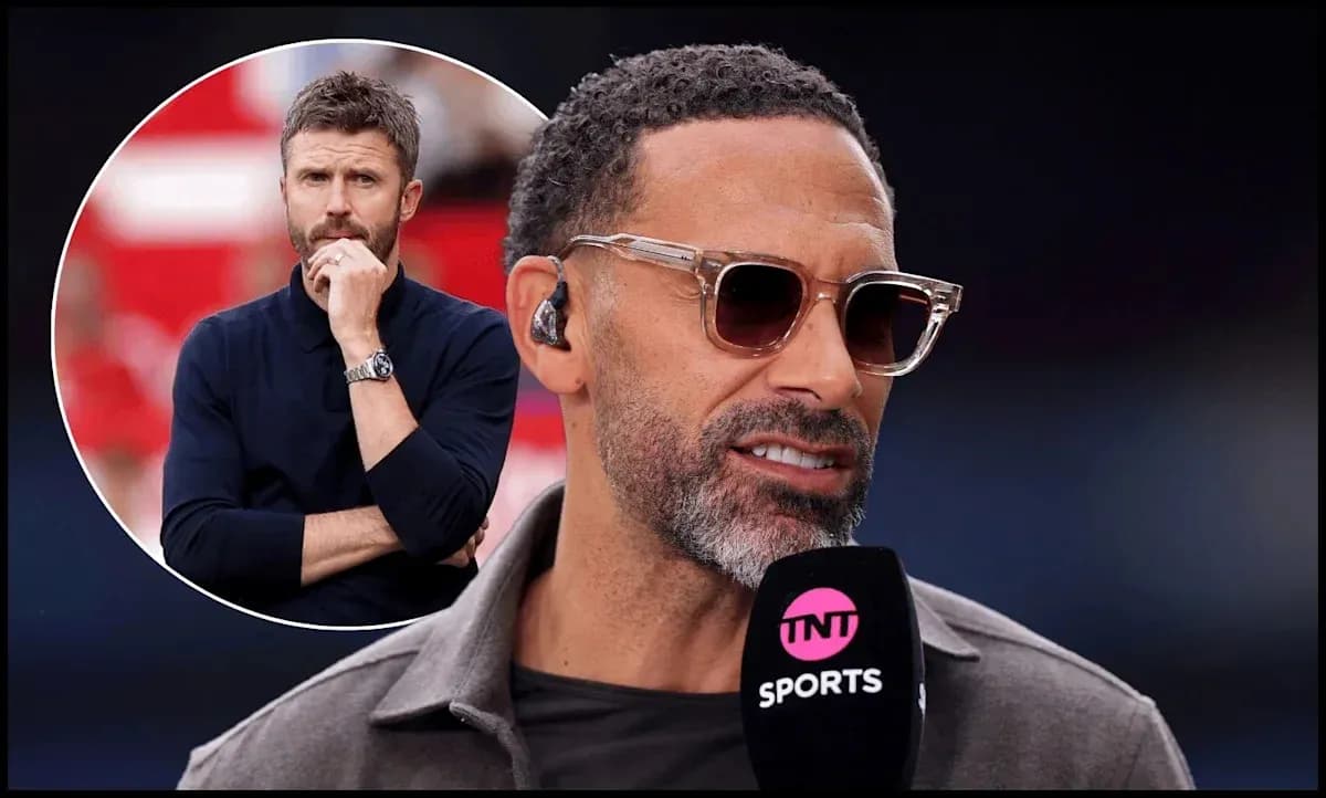 Rio Ferdinand speaking into microphone during broadcast Rio Ferdinand speaking into microphone during broadcast