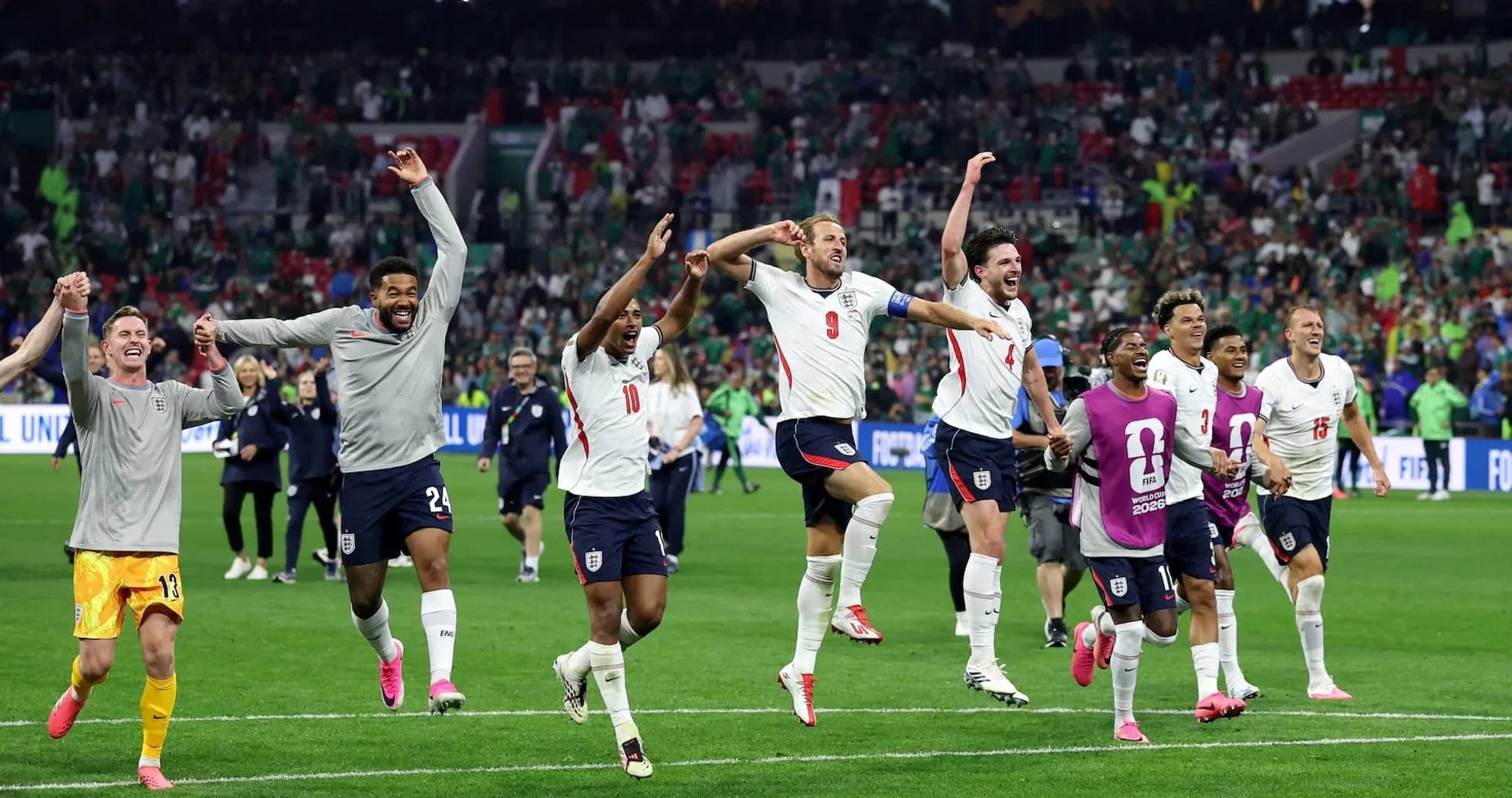 England players celebrating after World Cup victory England players celebrating after World Cup victory