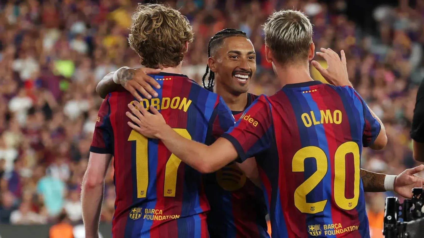 Players celebrating together after a goal Players celebrating together after a goal