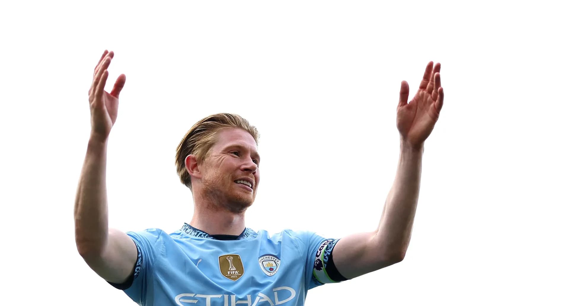 Player celebrating during a match for Manchester City Player celebrating during a match for Manchester City