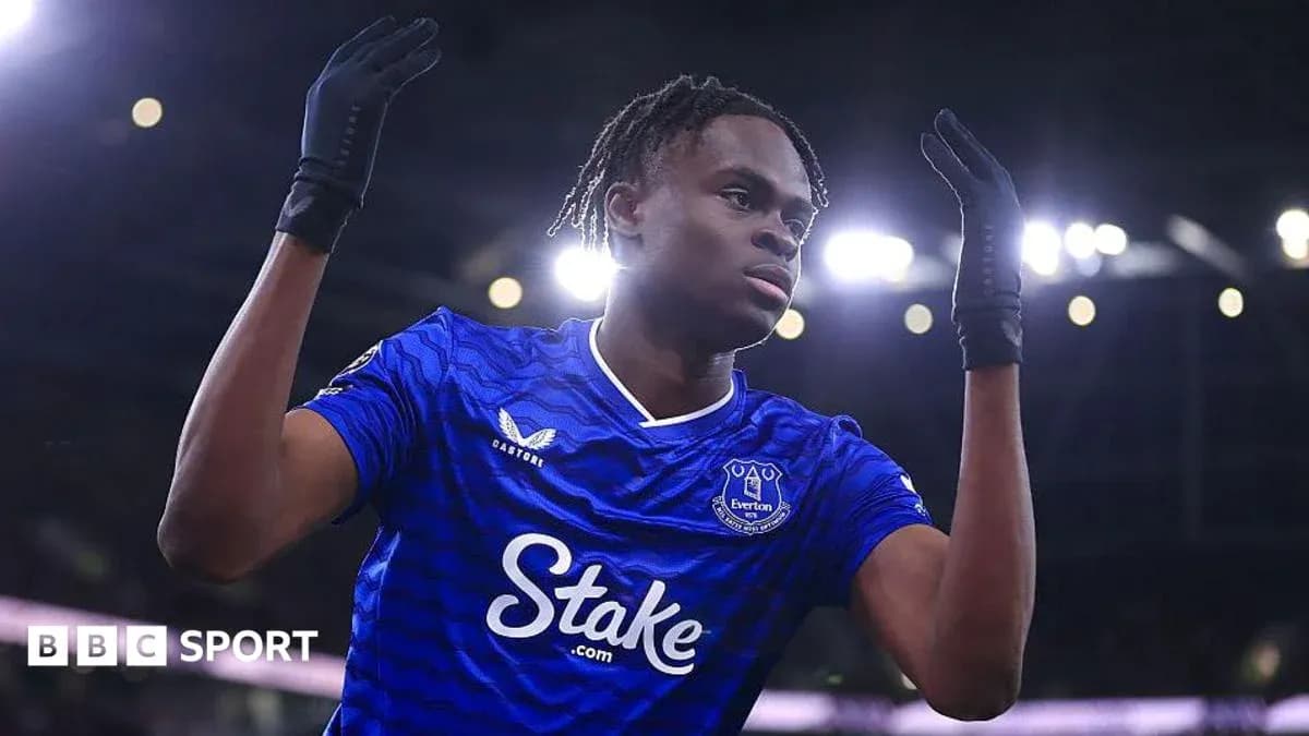 Player celebrating a goal for Everton during match Player celebrating a goal for Everton during match