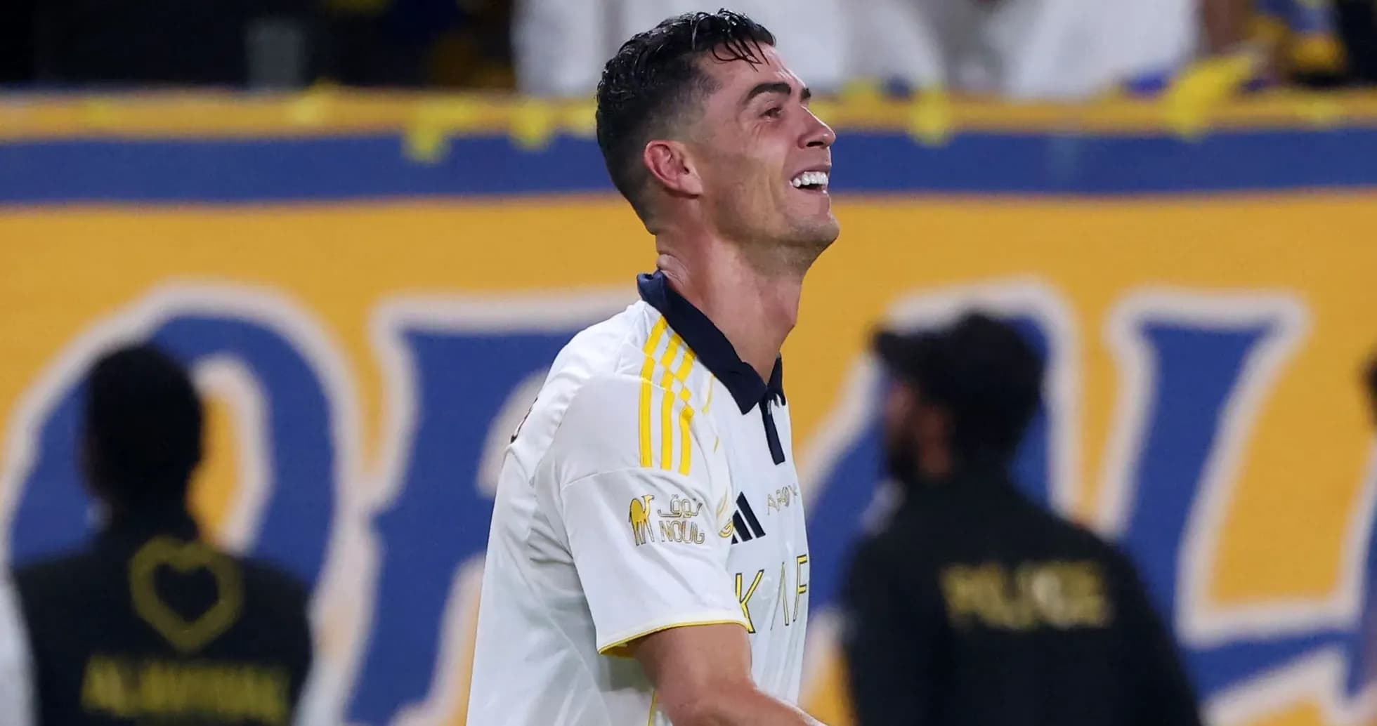 Player celebrating after scoring during a match Player celebrating after scoring during a match