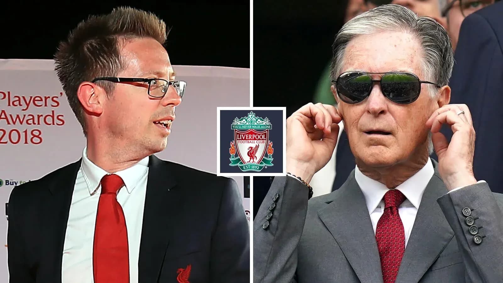 Two men at Liverpool Players' Awards event Two men at Liverpool Players' Awards event