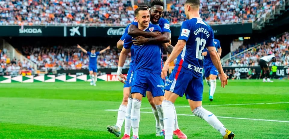 Athletic Club players celebrating a goal Athletic Club players celebrating a goal