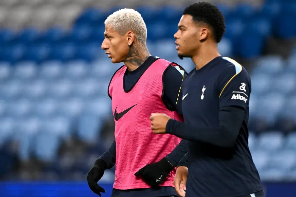 Two players training at Tottenham's training ground Two players training at Tottenham's training ground