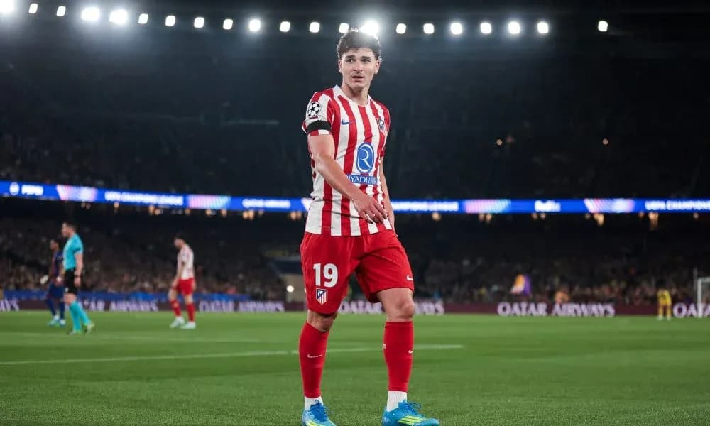 Atletico Madrid player on pitch during match Atletico Madrid player on pitch during match