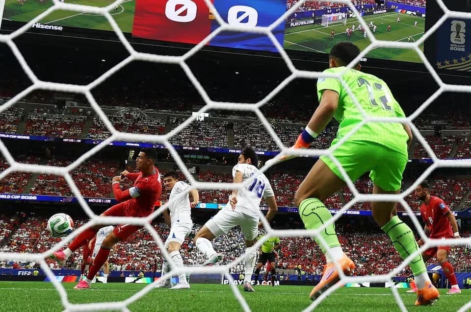 Player attempting a shot on goal during match Player attempting a shot on goal during match