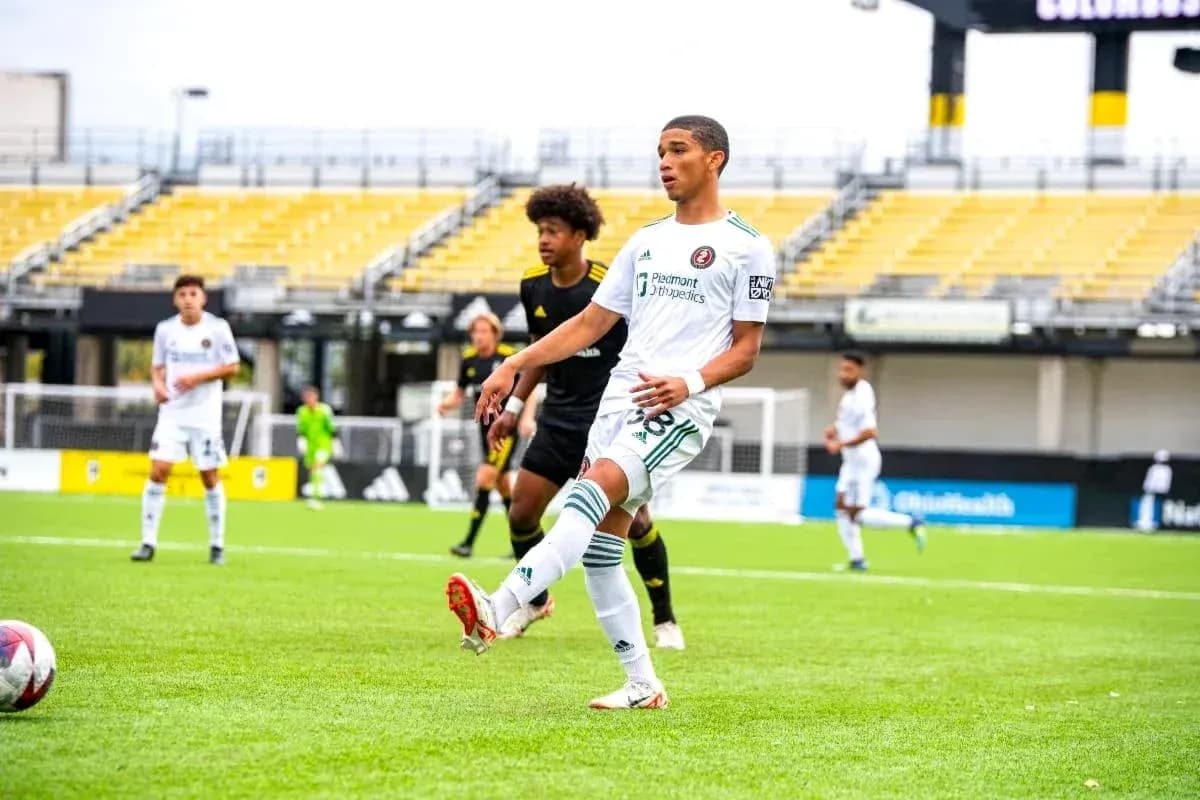 Columbus Crew II player kicking the ball Columbus Crew II player kicking the ball