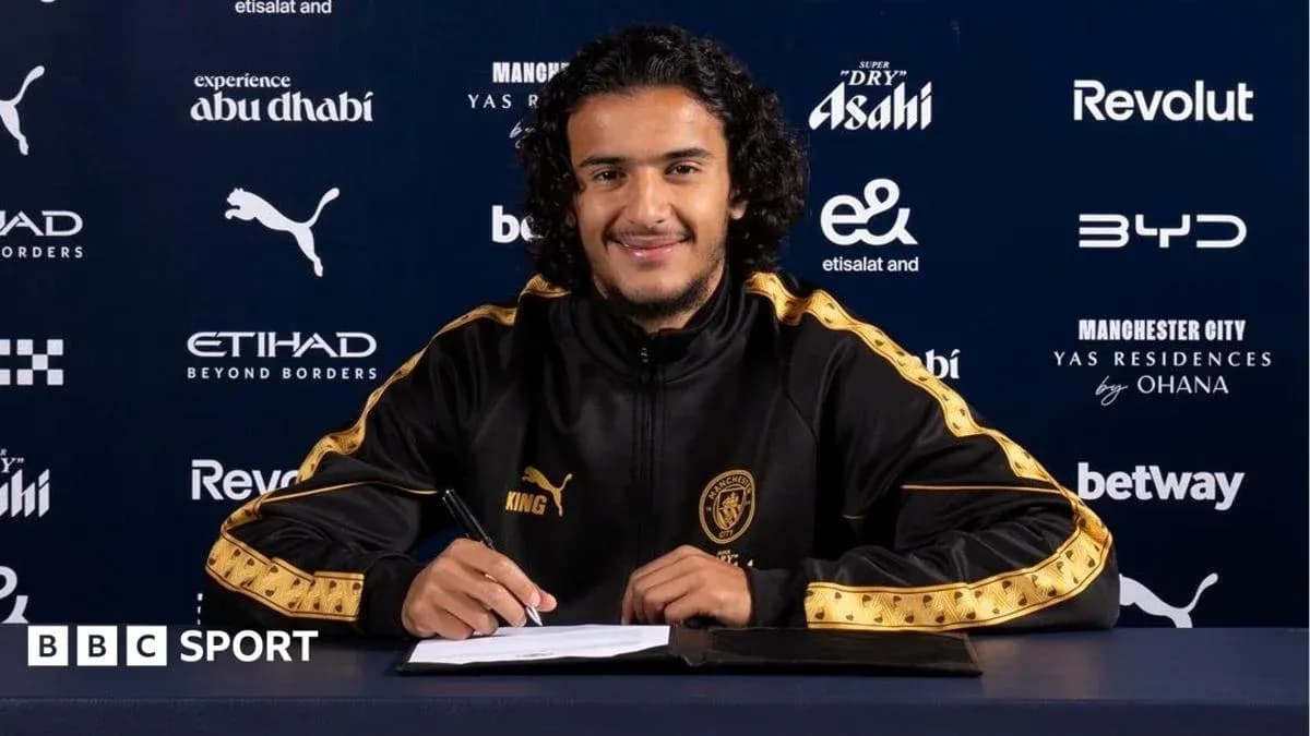 Player signing contract at Manchester City announcement Player signing contract at Manchester City announcement