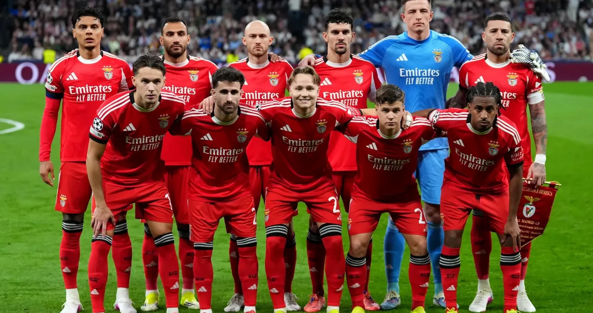 Benfica team posing before UEFA Europa League match Benfica team posing before UEFA Europa League match