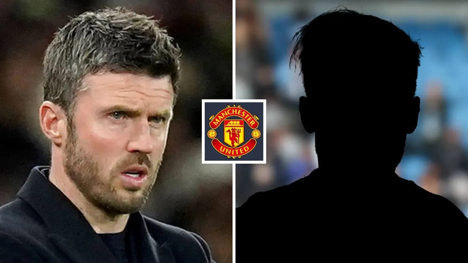 Football manager with Manchester United logo background Football manager with Manchester United logo background