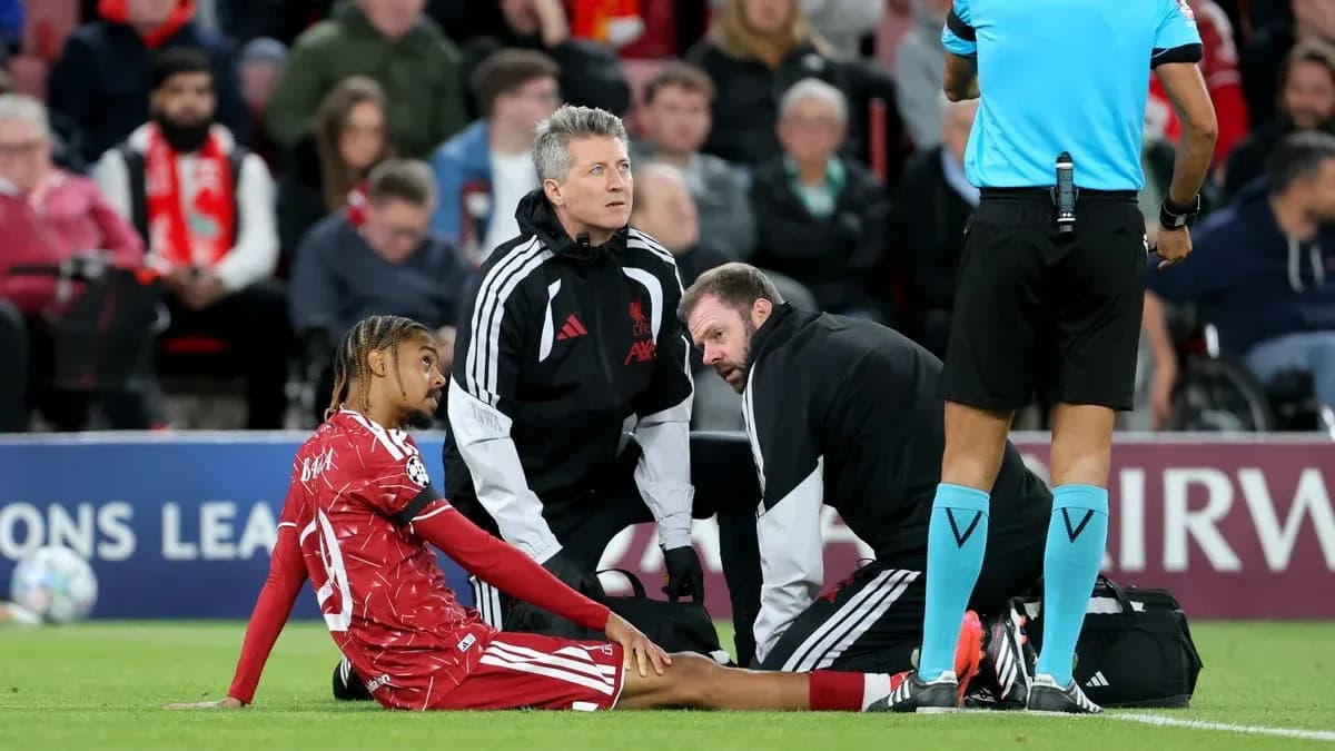 Player receiving medical attention on the sidelines Player receiving medical attention on the sidelines
