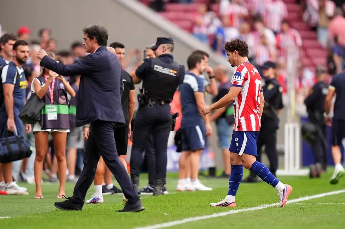 Player leaving field while coach gestures nearby Player leaving field while coach gestures nearby