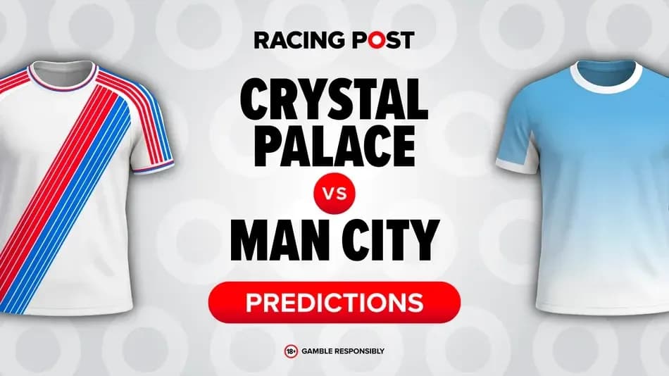 Crystal Palace and Man City jerseys with predictions text Crystal Palace and Man City jerseys with predictions text