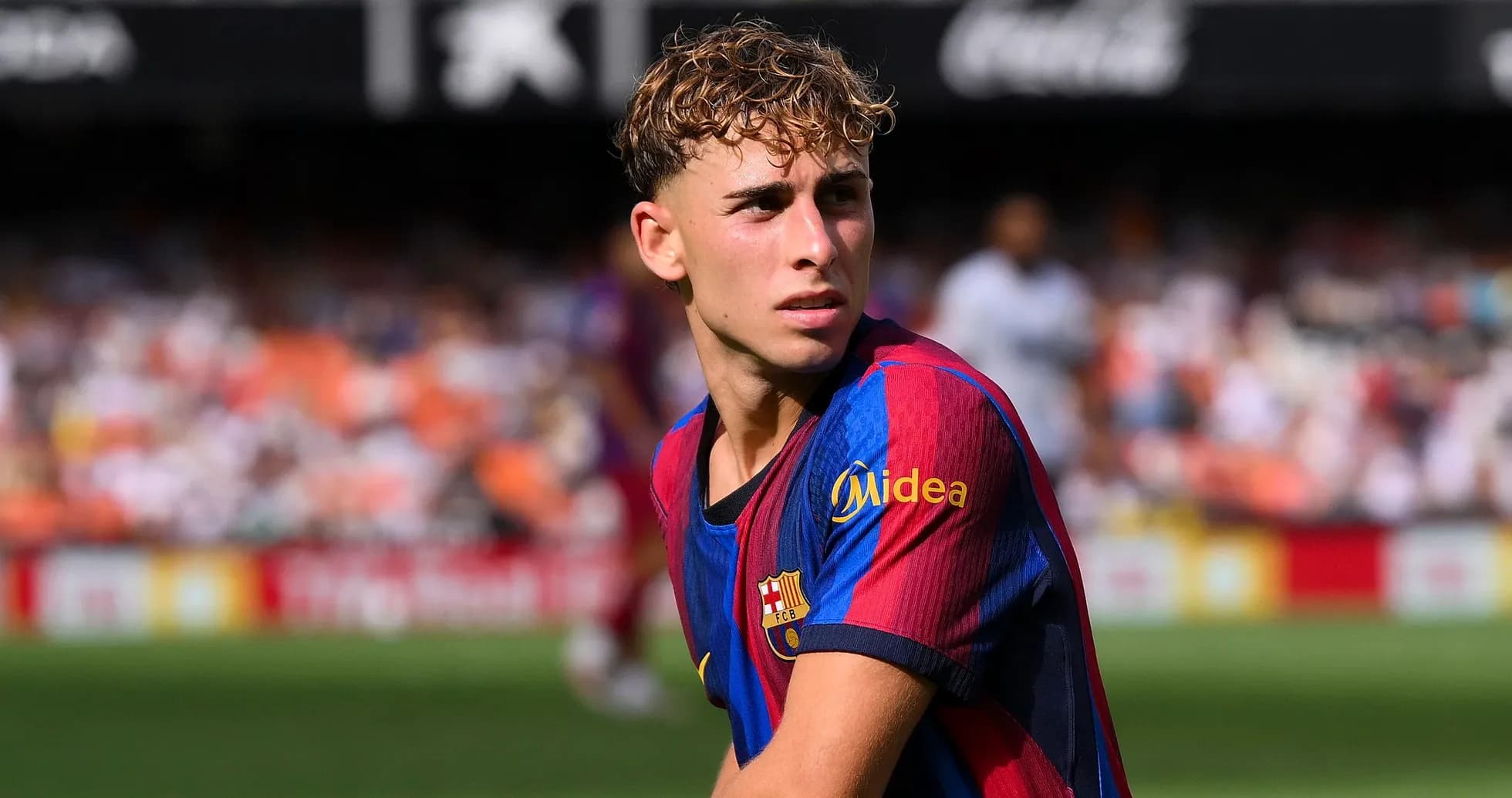 Barcelona player during a match on the field Barcelona player during a match on the field