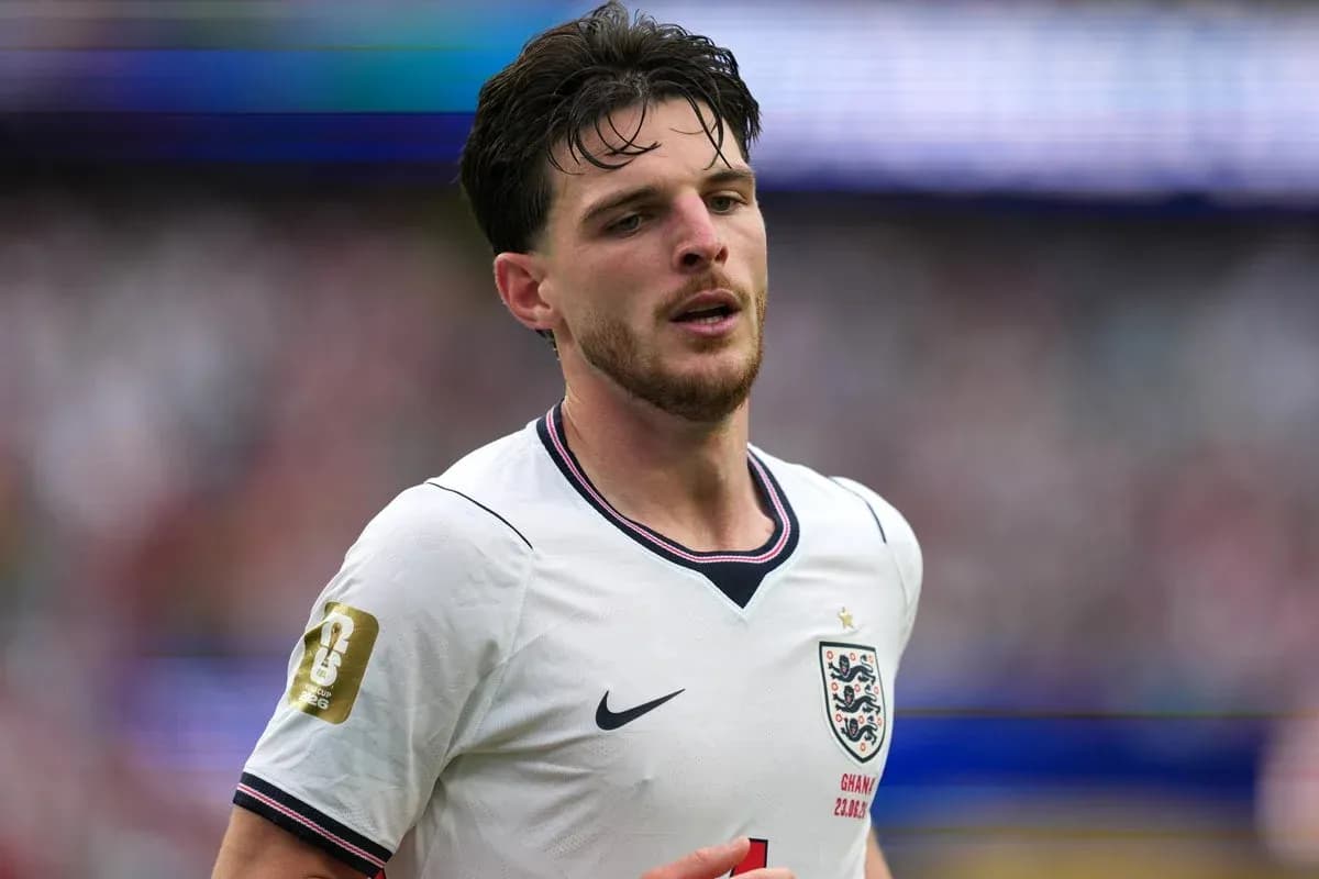 Player in England kit during match on field Player in England kit during match on field