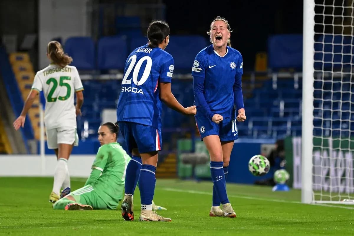 Chelsea players celebrating a goal during match Chelsea players celebrating a goal during match