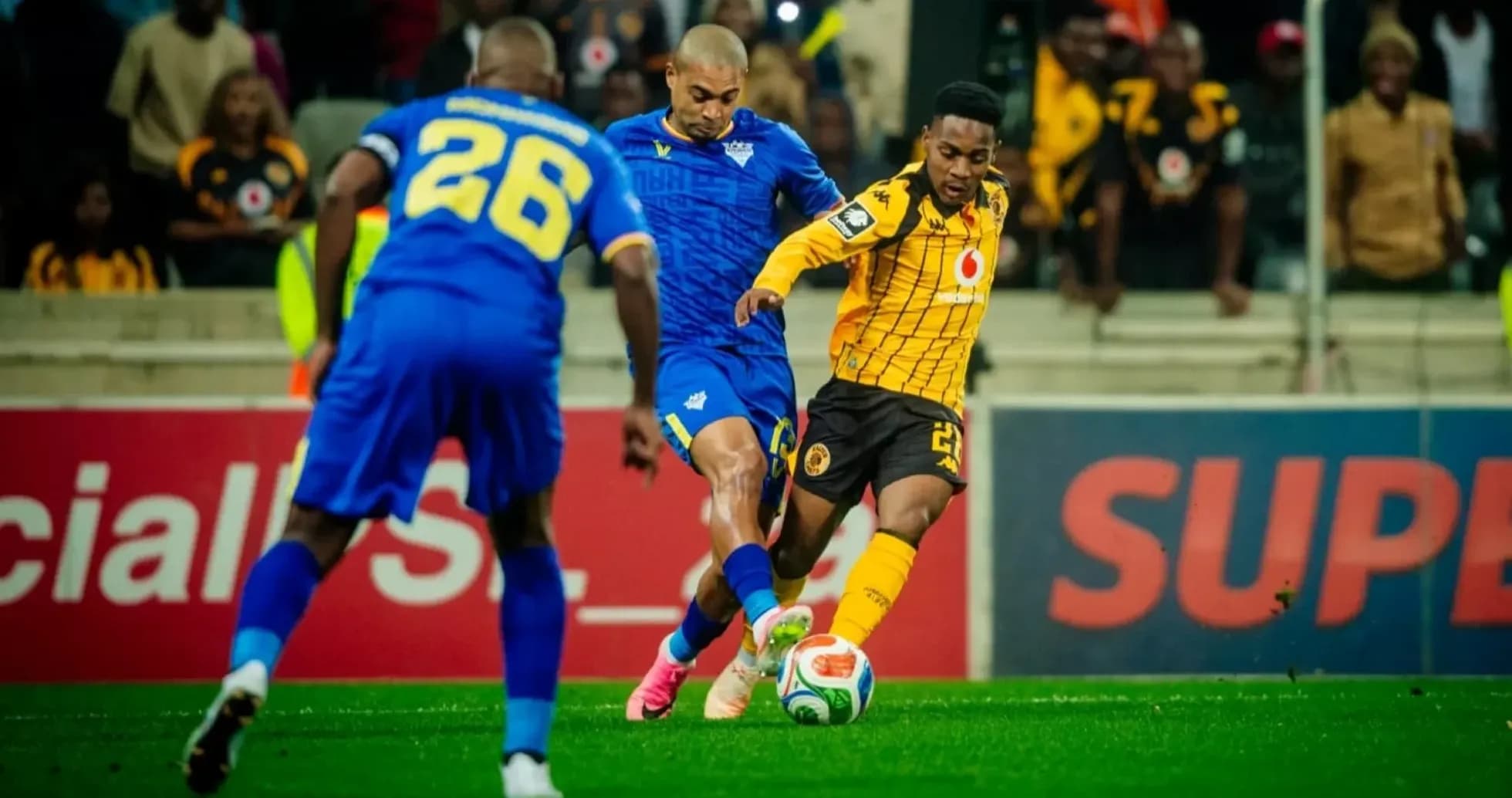 Players contesting the ball during CAF match Players contesting the ball during CAF match