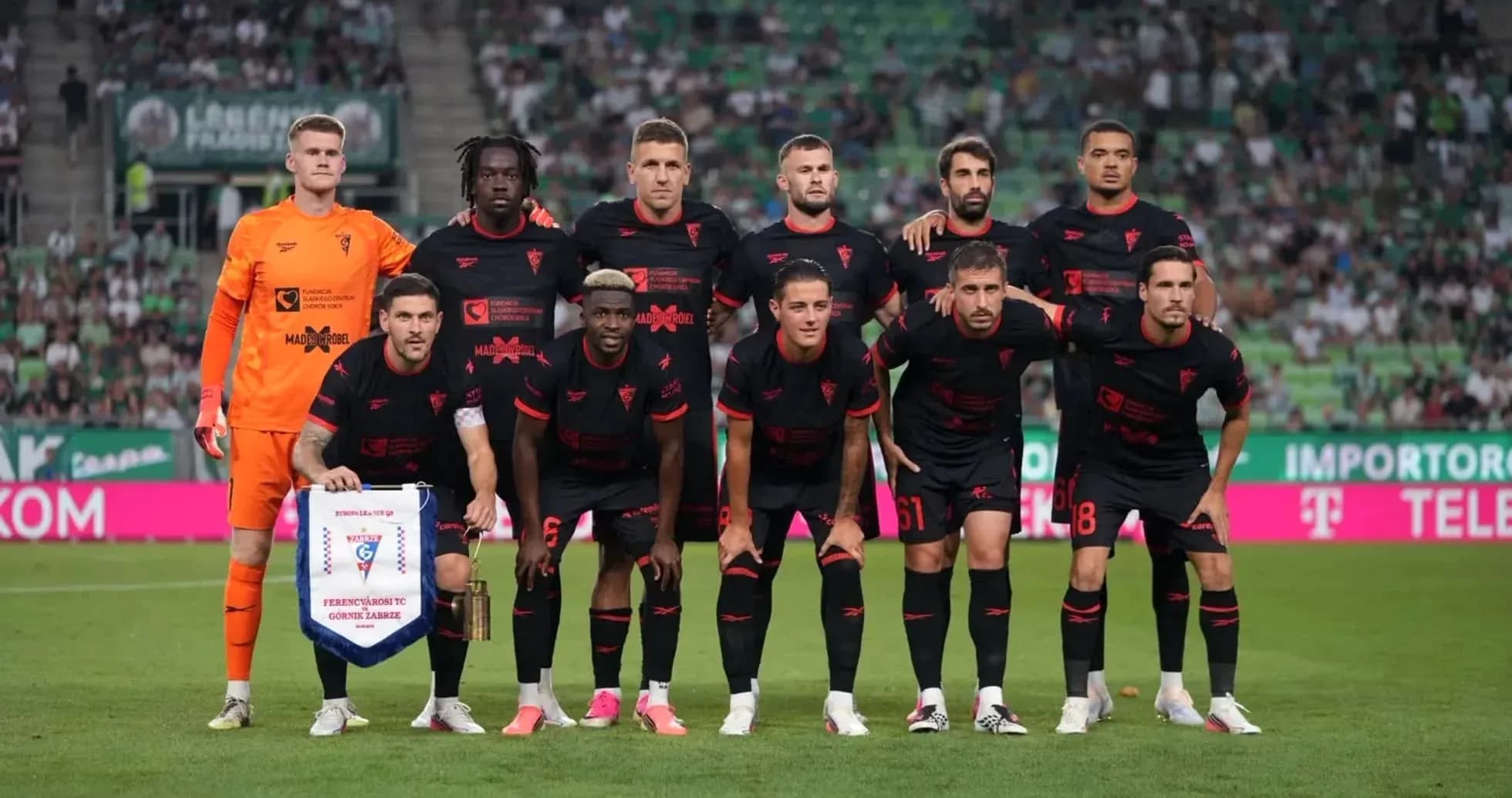 Football team posing before UEFA Europa League match Football team posing before UEFA Europa League match