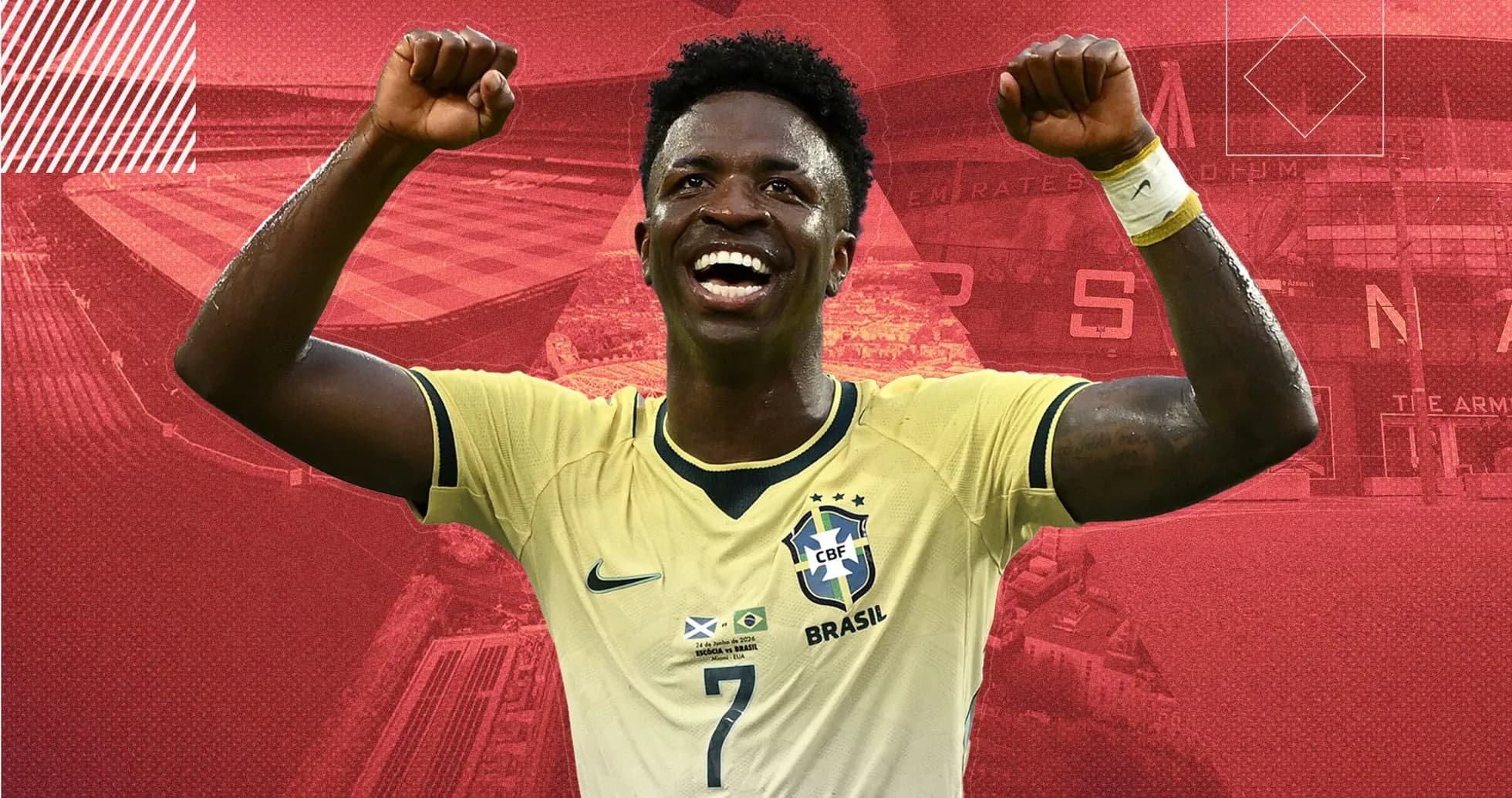 Player celebrating in Brazil national team jersey Player celebrating in Brazil national team jersey