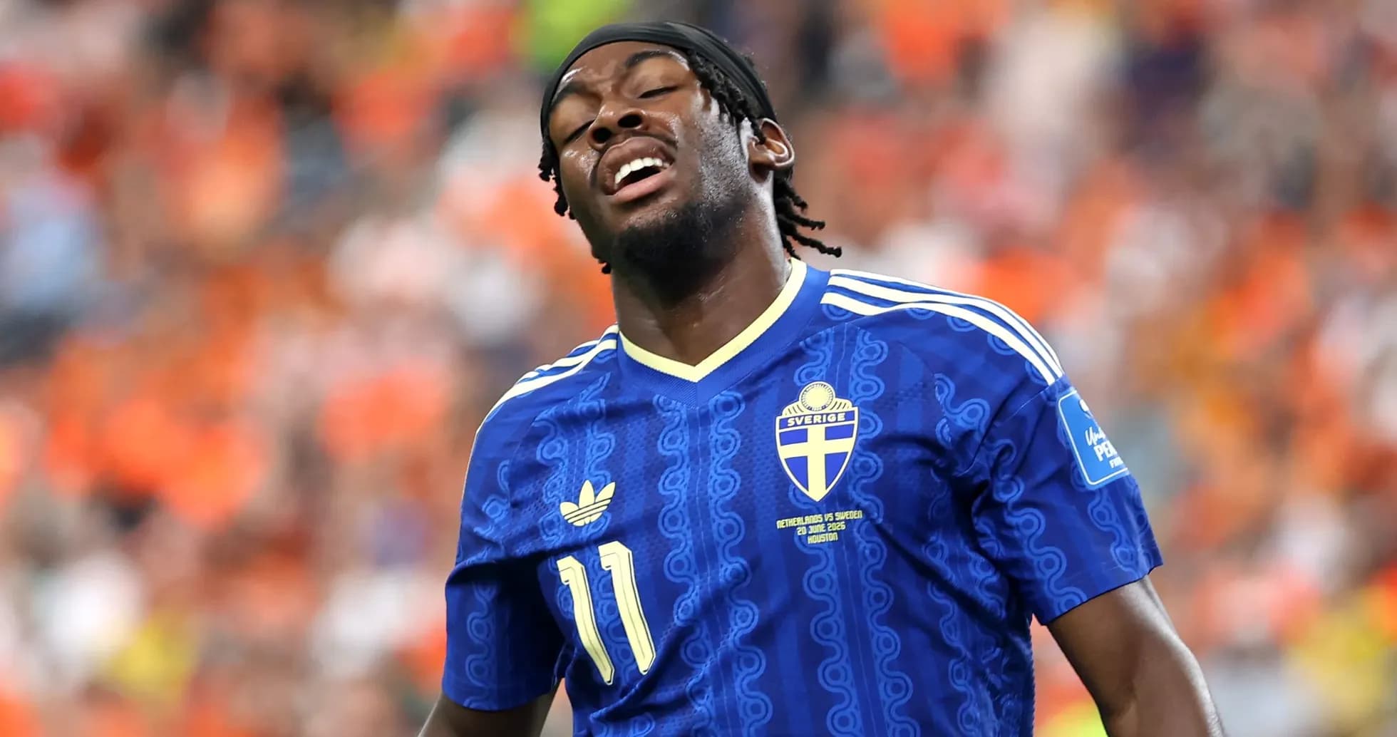 Player reacting during Sweden vs Netherlands match Player reacting during Sweden vs Netherlands match