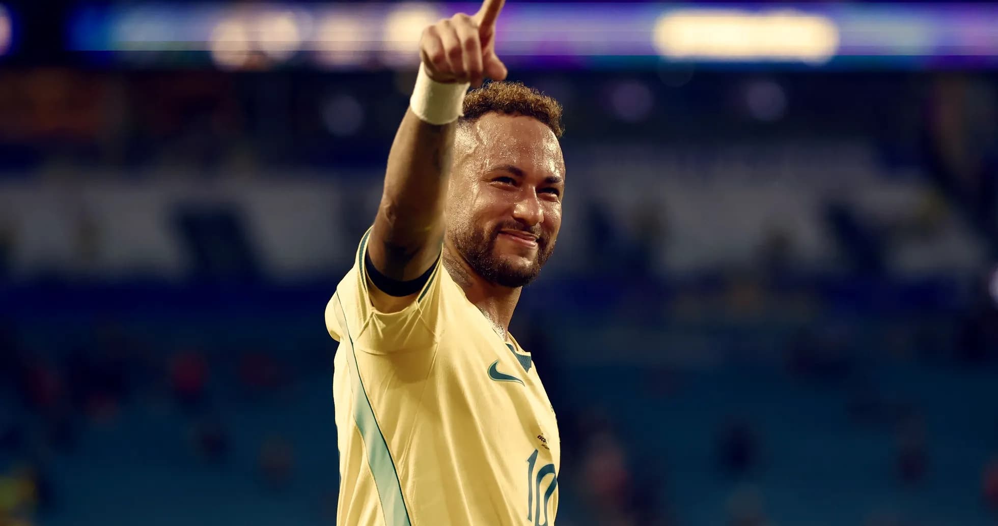 Neymar celebrating after a match in Brazil jersey Neymar celebrating after a match in Brazil jersey
