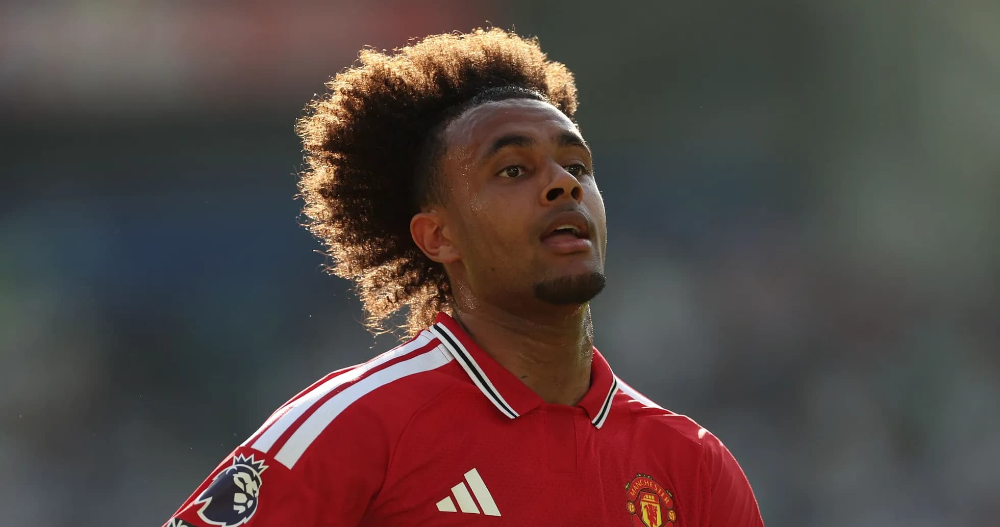 Player in Manchester United jersey during match Player in Manchester United jersey during match