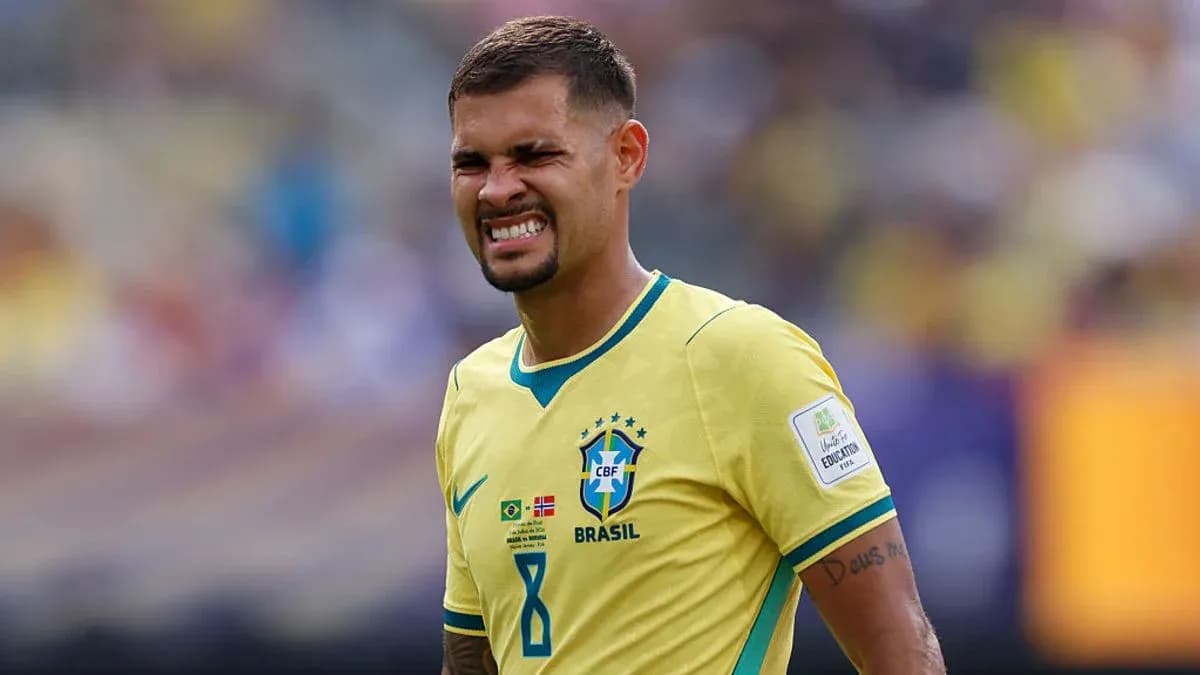 Brazilian player in yellow jersey during match Brazilian player in yellow jersey during match