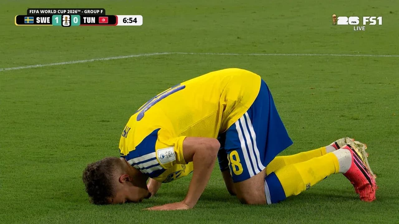 Sweden player celebrating during World Cup match Sweden player celebrating during World Cup match