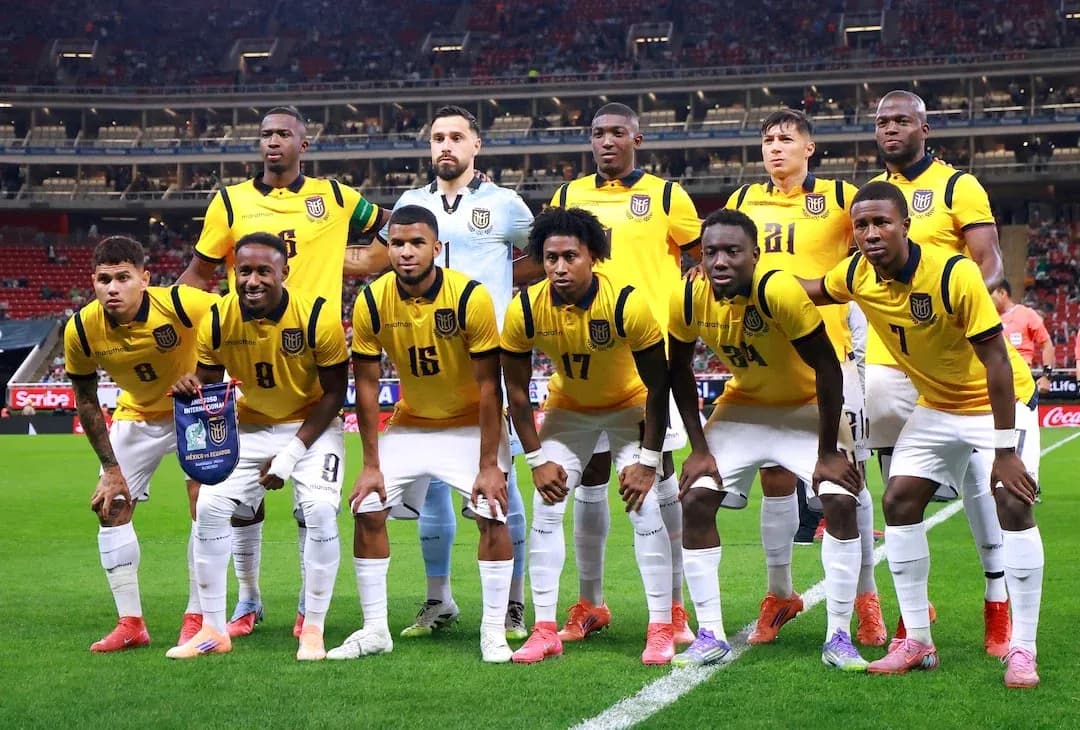 Ecuador national team lineup before the match Ecuador national team lineup before the match