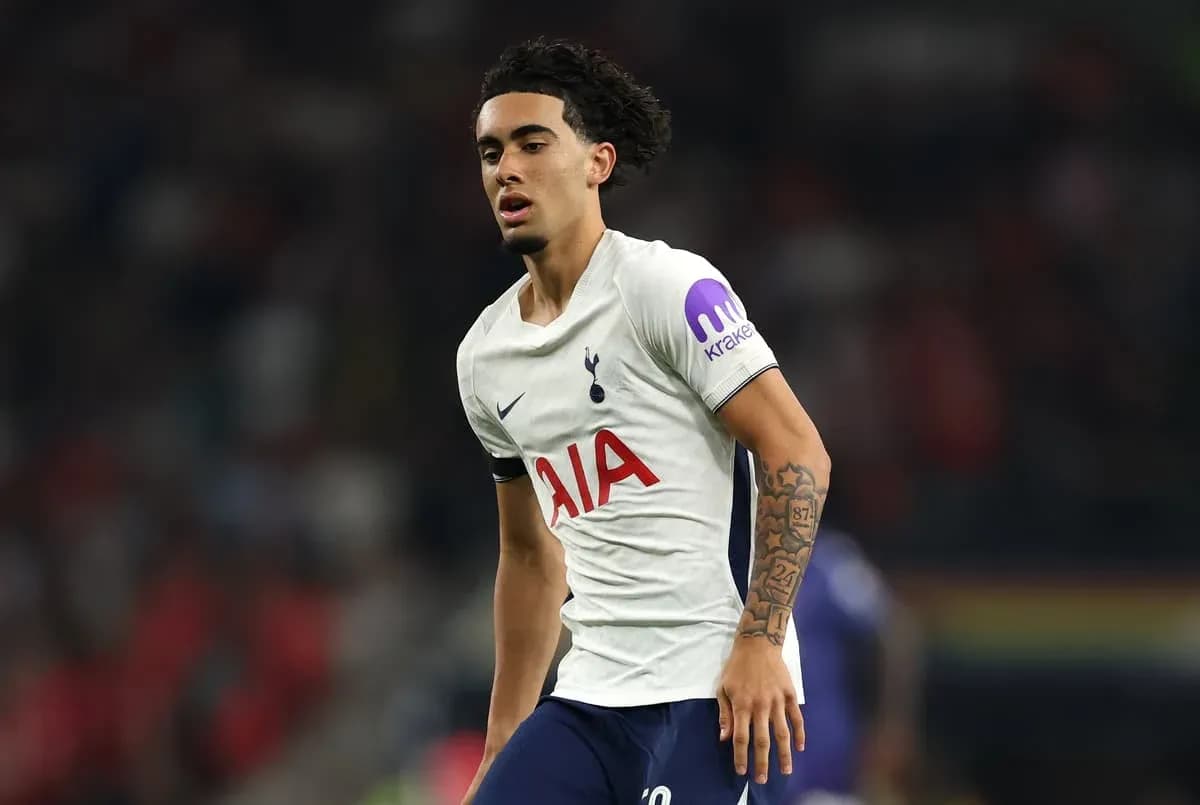 Player wearing Tottenham jersey during match action Player wearing Tottenham jersey during match action